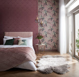 Metro Cassis Purple Luxury Geometric Wallpaper