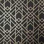 Metro Jet Black and Gold Luxury Geometric Wallpaper
