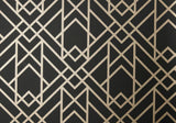 Metro Jet Black and Gold Luxury Geometric Wallpaper