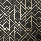 Metro Jet Black and Gold Luxury Geometric Wallpaper