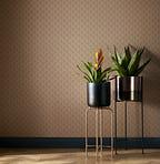 Elodie Honey Beige Luxury Art Deco Wallpaper