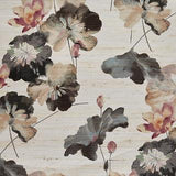Water Lilies Bracken Luxury Floral Grasscloth Wallpaper