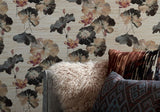 Water Lilies Bracken Luxury Floral Grasscloth Wallpaper