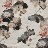 Water Lilies Bracken Luxury Floral Grasscloth Wallpaper