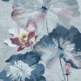 Water Lilies Blue Dusk Luxury Floral Wallpaper