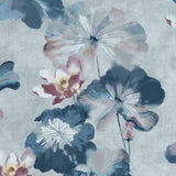 Water Lilies Blue Dusk Luxury Floral Wallpaper