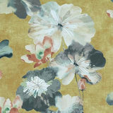 Water Lilies Honey Yellow Luxury Floral Wallpaper