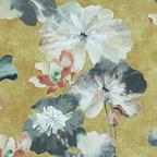 Water Lilies Honey Yellow Luxury Floral Wallpaper