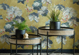 Water Lilies Honey Yellow Luxury Floral Wallpaper