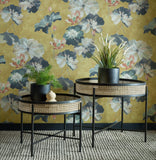 Water Lilies Honey Yellow Luxury Floral Wallpaper