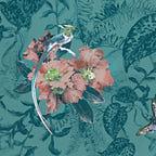 Hedgerow Mineral Green Luxury Feature Wallpaper