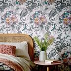 Hedgerow Chamomile Pink Luxury Feature Wallpaper