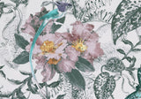 Hedgerow Chamomile Pink Luxury Feature Wallpaper