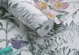 Hedgerow Chamomile Pink Luxury Feature Wallpaper