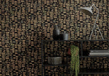 Fusion Bracken Black Luxury Flock Wallpaper