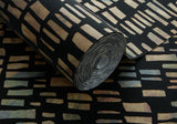 Fusion Bracken Black Luxury Flock Wallpaper