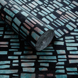 Fusion Mineral Black Luxury Flock Wallpaper