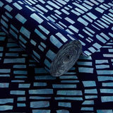 Fusion Blue Dusk Luxury Flock Wallpaper