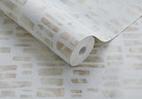 Fusion Pearl Cream Luxury Geometric Wallpaper