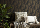 Ripple Bracken Gold and Black Luxury Feature Wallpaper