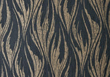 Ripple Bracken Gold and Black Luxury Feature Wallpaper