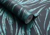 Ripple Mineral Green and Black Luxury Feature Wallpaper