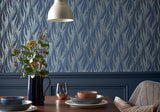 Ripple Blue Dusk Luxury Feature Wallpaper