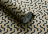 Rattan Bracken Gold and Black Luxury Geometric Wallpaper
