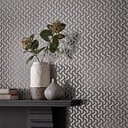 Rattan Chamomile Silver Luxury Foil Wallpaper
