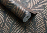 Bramble Caramel Brown Luxury Leaf Wallpaper