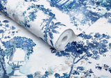 Pavilion Lupin Blue Luxury Toile Wallpaper