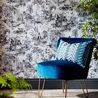 Pavilion Stone Grey Luxury Toile Wallpaper