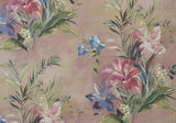 Lilliana Blush Pink Luxury Floral Grasscloth Wallpaper