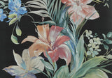 Lilliana Jet Black Luxury Floral Wallpaper