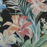 Lilliana Jet Black Luxury Floral Wallpaper