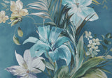 Lilliana Peacock Blue Luxury Floral Wallpaper