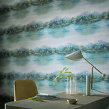 Lakeside Fern Green Luxury Landscape Wallpaper