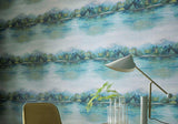 Lakeside Fern Green Luxury Landscape Wallpaper
