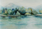 Lakeside Fern Green Luxury Landscape Wallpaper