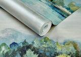 Lakeside Fern Green Luxury Landscape Wallpaper