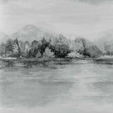 Lakeside Pewter Grey Luxury Landscape Wallpaper