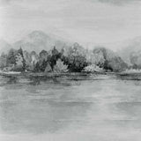 Lakeside Pewter Grey Luxury Landscape Wallpaper