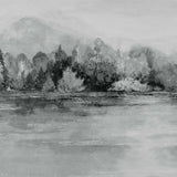 Lakeside Pewter Grey Luxury Landscape Wallpaper