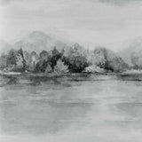 Lakeside Pewter Grey Luxury Landscape Wallpaper