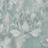 Ornamenta Aqua Green Luxury Damask Wallpaper