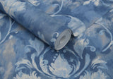 Ornamenta Indigo Blue Luxury Damask Wallpaper
