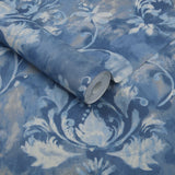 Ornamenta Indigo Blue Luxury Damask Wallpaper