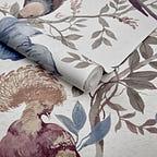 Bird Sonnet Chambray Blue Luxury Paperweave Wall Mural