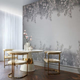 Trailing Magnolia Mist Grey Luxury Floral Paperweave Mural