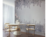 Trailing Magnolia Mist Grey Luxury Floral Paperweave Mural